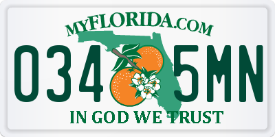 FL license plate 0345MN