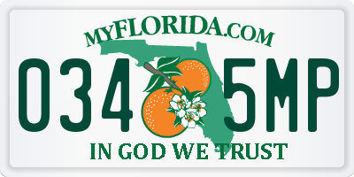 FL license plate 0345MP