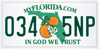 FL license plate 0345NP