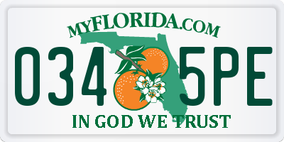 FL license plate 0345PE