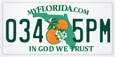 FL license plate 0345PM