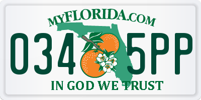 FL license plate 0345PP