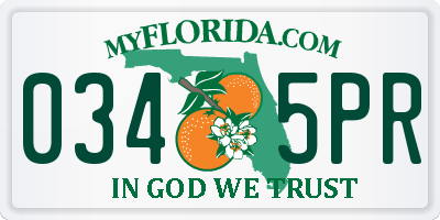 FL license plate 0345PR