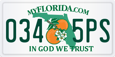 FL license plate 0345PS