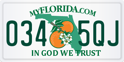 FL license plate 0345QJ
