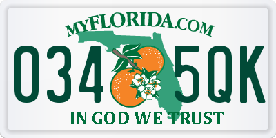 FL license plate 0345QK