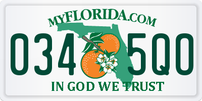 FL license plate 0345QO