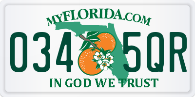 FL license plate 0345QR
