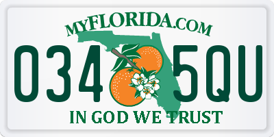 FL license plate 0345QU