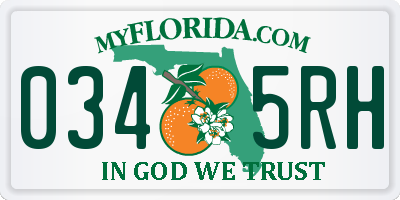 FL license plate 0345RH