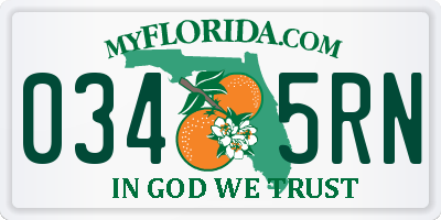 FL license plate 0345RN