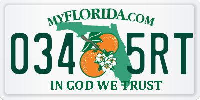 FL license plate 0345RT