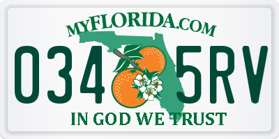 FL license plate 0345RV