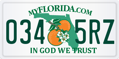 FL license plate 0345RZ