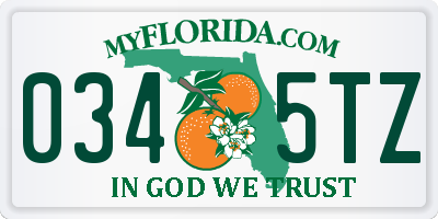FL license plate 0345TZ