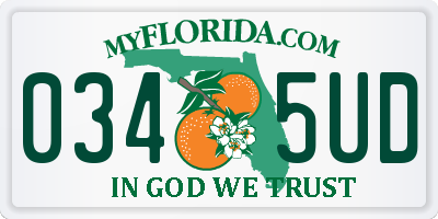 FL license plate 0345UD