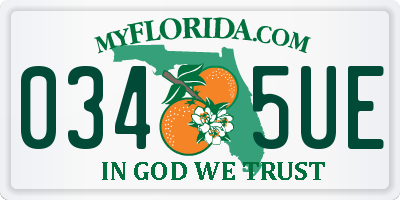 FL license plate 0345UE