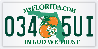 FL license plate 0345UI