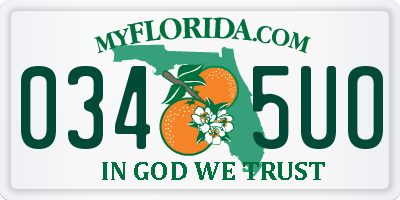 FL license plate 0345UO