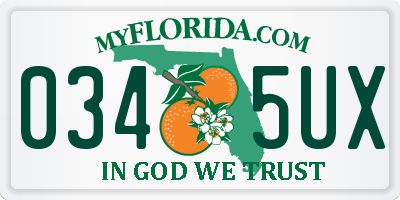 FL license plate 0345UX