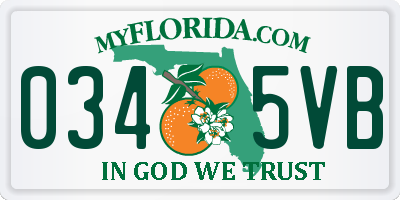FL license plate 0345VB