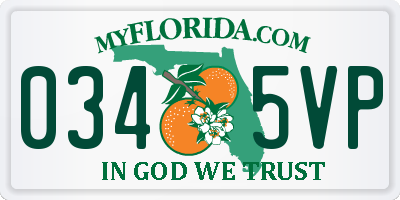 FL license plate 0345VP
