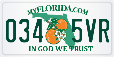 FL license plate 0345VR