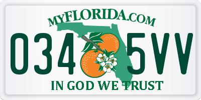 FL license plate 0345VV