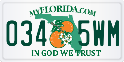 FL license plate 0345WM