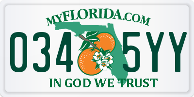 FL license plate 0345YY