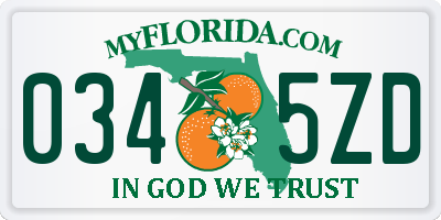 FL license plate 0345ZD