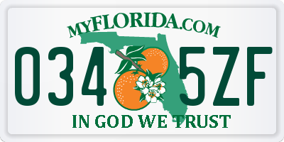 FL license plate 0345ZF