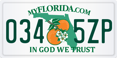 FL license plate 0345ZP