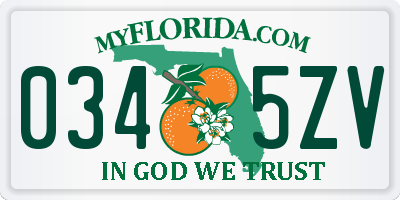 FL license plate 0345ZV