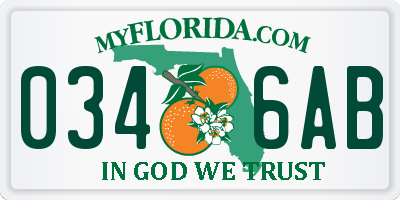 FL license plate 0346AB