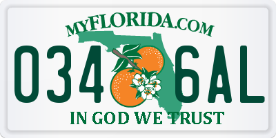 FL license plate 0346AL