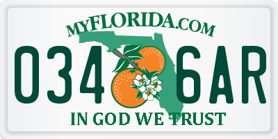FL license plate 0346AR