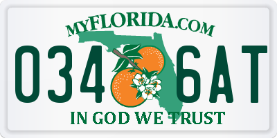 FL license plate 0346AT