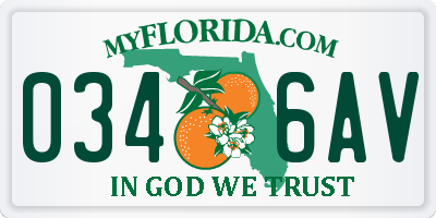 FL license plate 0346AV