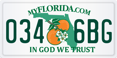 FL license plate 0346BG