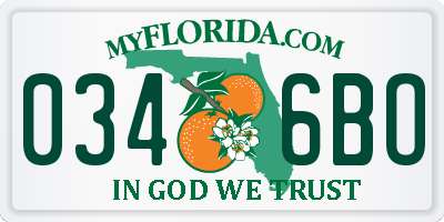 FL license plate 0346BO