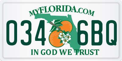 FL license plate 0346BQ