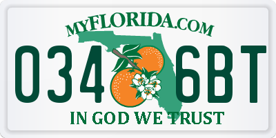 FL license plate 0346BT