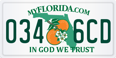 FL license plate 0346CD