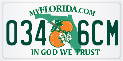 FL license plate 0346CM