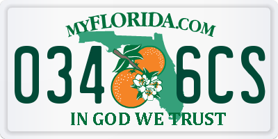 FL license plate 0346CS