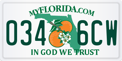 FL license plate 0346CW