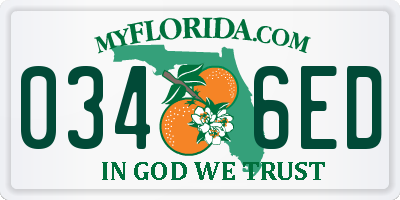 FL license plate 0346ED