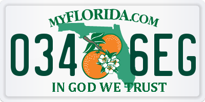 FL license plate 0346EG