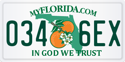 FL license plate 0346EX